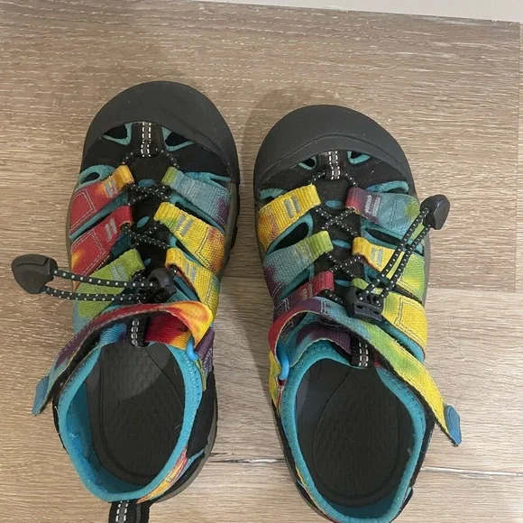 Keen Newport Tie Dye Rainbow Kids Outdoor Water Quick Dry Shoes - Picture 9 of 16